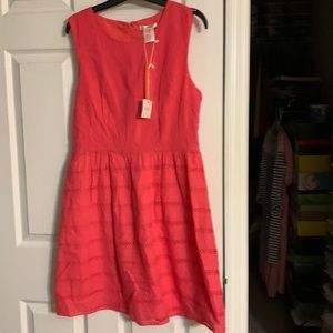 Coral cotton dress NWT